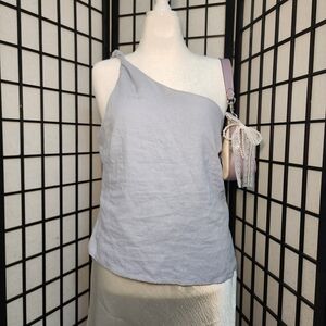 Hollister Light Gray One-Shoulder Blouse